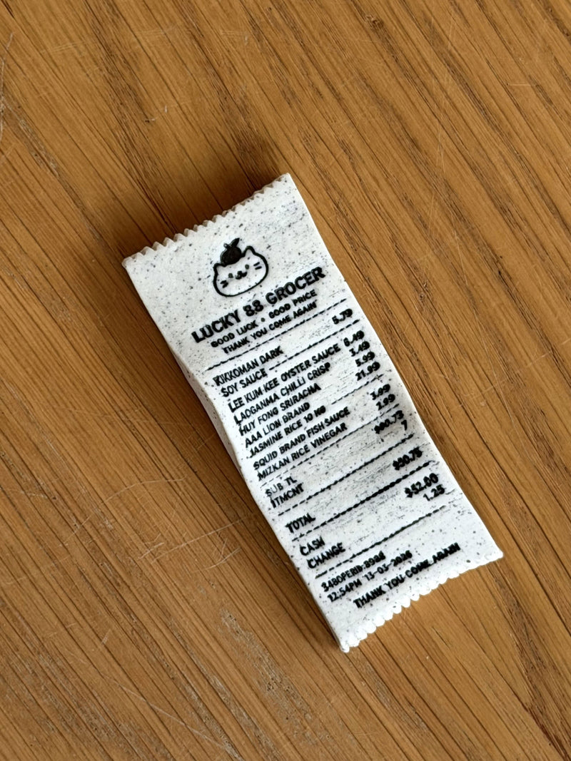 Bernadette Huang 食品储藏室必备品收据微型雕塑