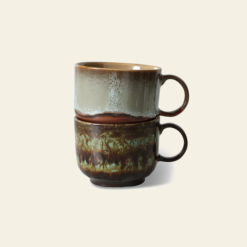 HKLIVING 70s Ceramics: Tea Cups, Set of 2 - Odyssey