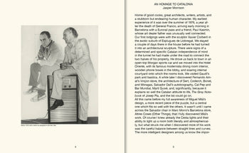 A black and white photo of industrial designer Miguel Milá and another man, both relaxed, appears on the left page of Apartamento’s book Miguel Milá: A Life in Design.