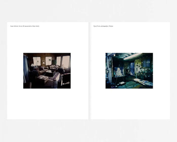 Two photos on white: left, Dominique Nabokov’s dimly lit, cluttered living room in her signature style; right, a messy studio recalling “Apartamento New York Living Rooms.” Artist names and titles labeled above. Brand: Apartamento.