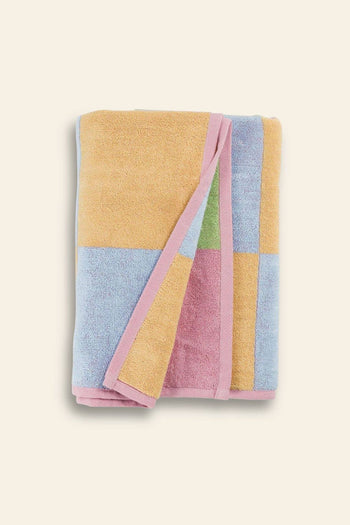 BAGGU Bath Towel Stucco Multi Check 1