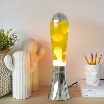 Balvi Magma Lava Lamp Silver/Yellow