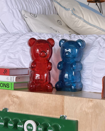 Bitten Candy Bear Money Bank Blue