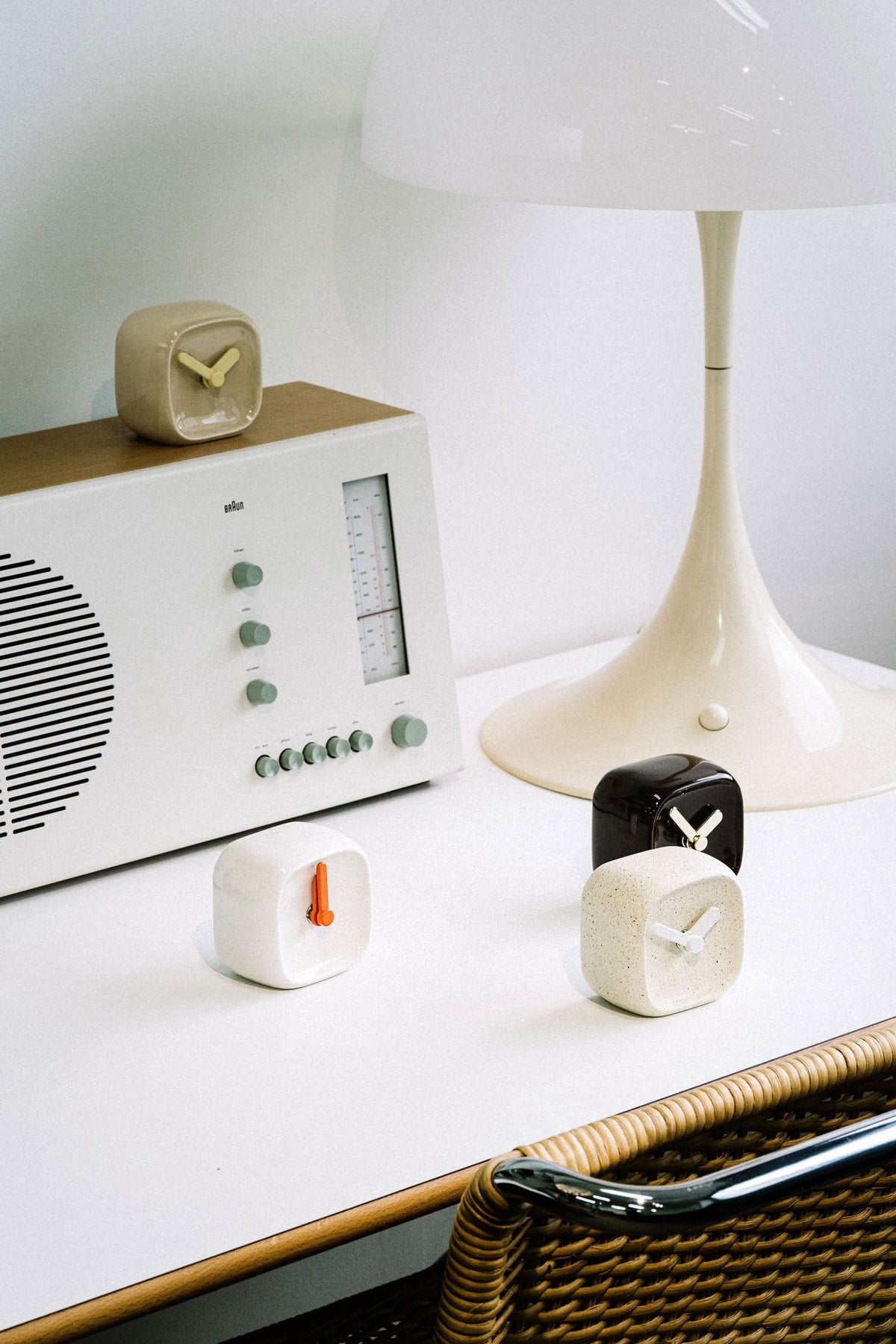 Bmix Studio Ceramic Cube Desk Clock Chocolate