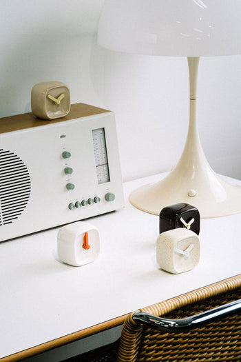Bmix Studio Ceramic Cube Desk Clock Chocolate