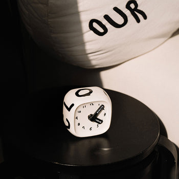 Bmix Studio x INAP Edition Ceramic Cube Clock 01 Black Hands