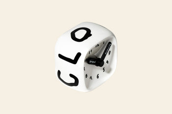 Bmix Studio x INAP Edition Ceramic Cube Clock 01 Black Hands