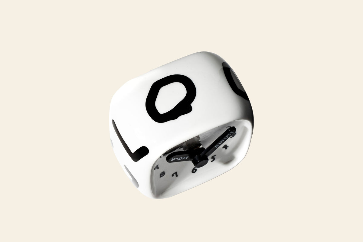 Bmix Studio x INAP Edition Ceramic Cube Clock 01 Black Hands