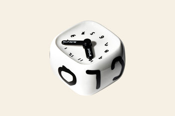 Bmix Studio x INAP Edition Ceramic Cube Clock 01 Black Hands
