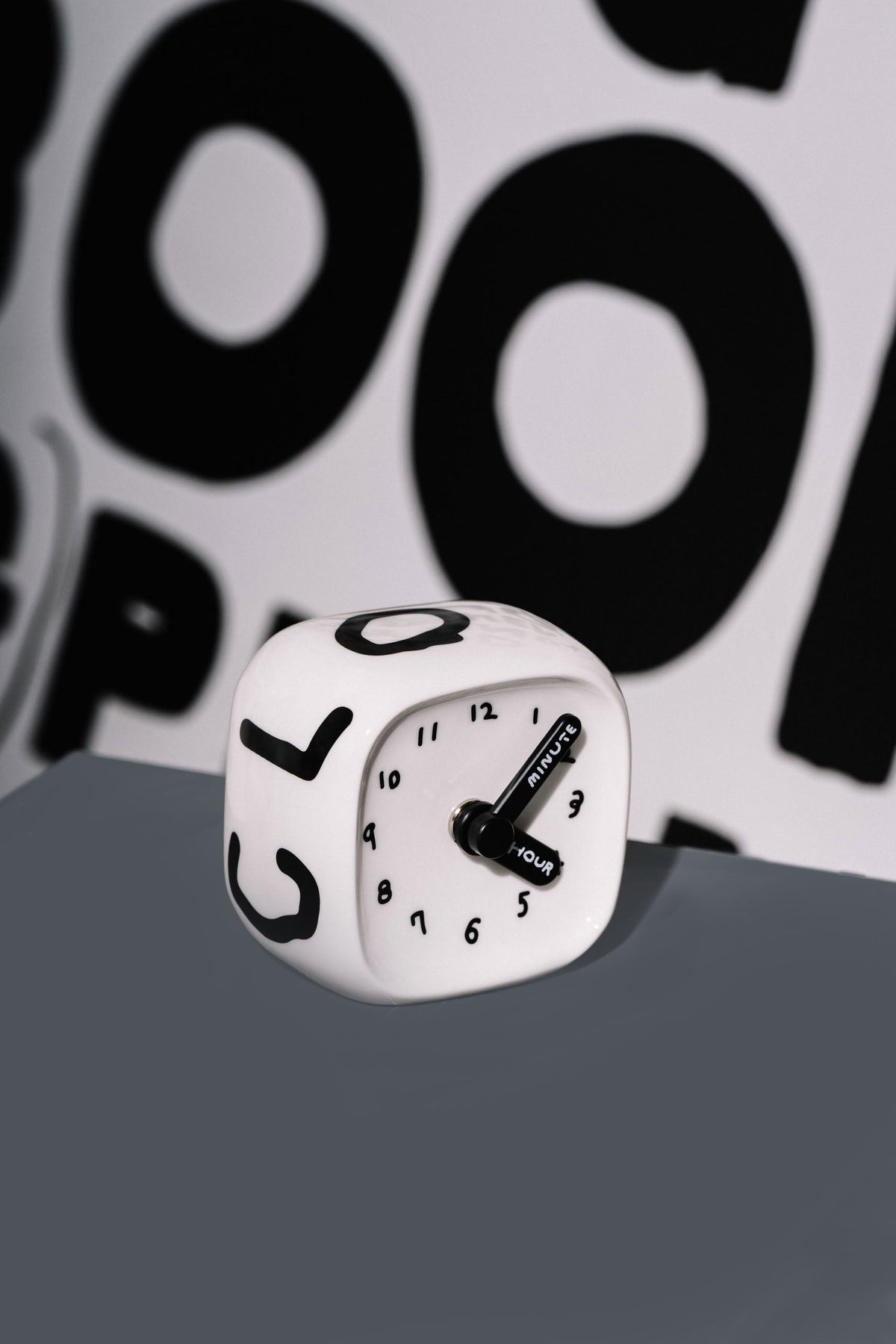 Bmix Studio x INAP Edition Ceramic Cube Clock 01 Black Hands