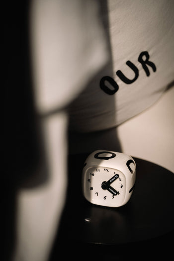 Bmix Studio x INAP Edition Ceramic Cube Clock 01 Black Hands