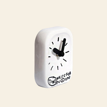 Bmix Studio x INAP Edition Ceramic Desk Clock 03 Black Hands