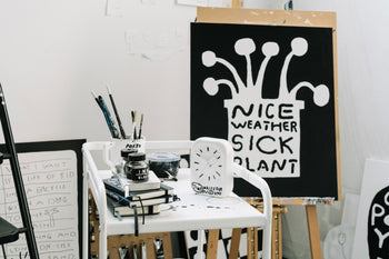 Bmix Studio x INAP Edition Ceramic Desk Clock 03 Black Hands
