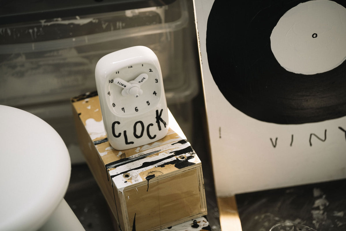Bmix Studio x INAP Edition Ceramic Desk Long Clock Black Hands