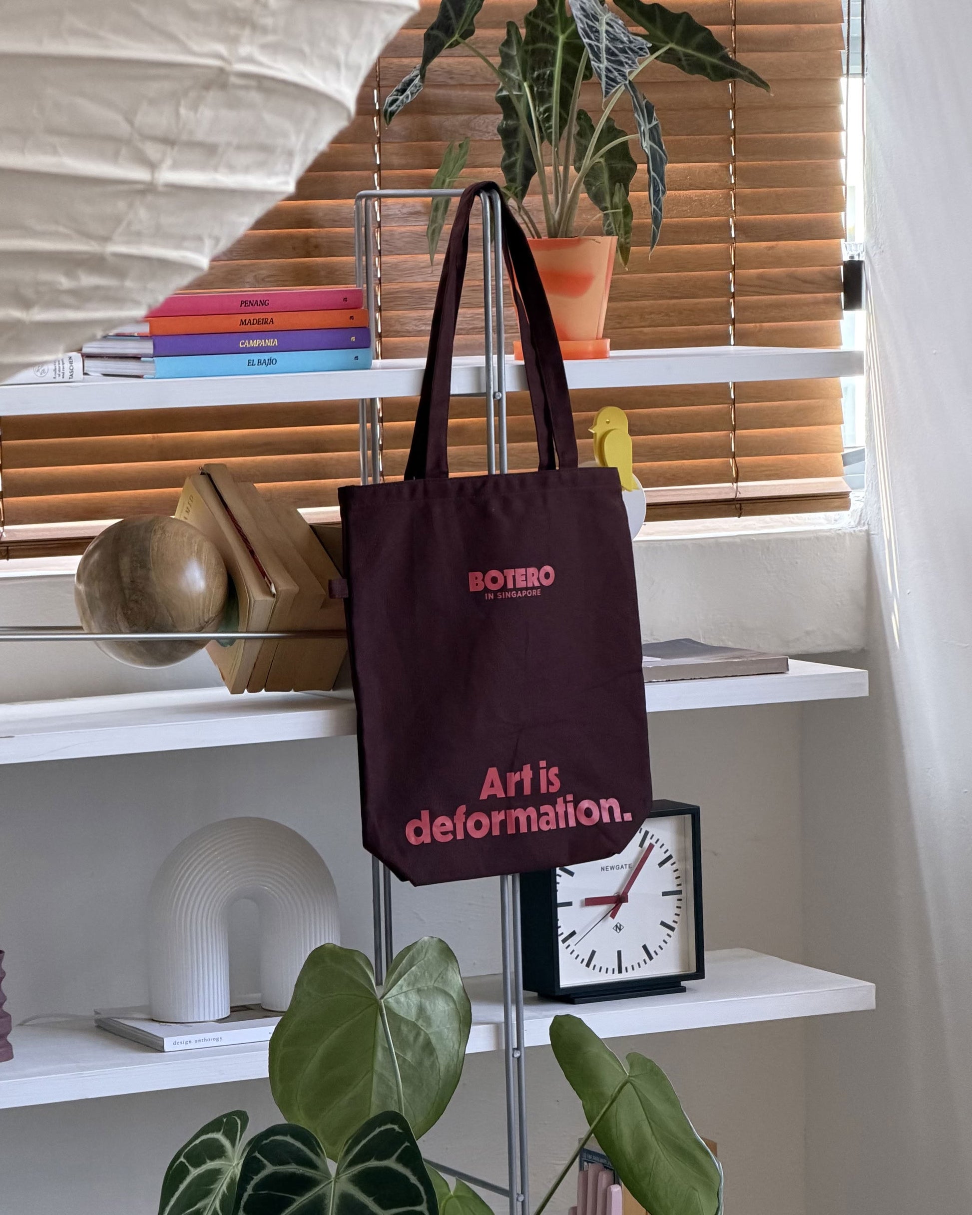 Botero Typography Tote Bag Burgundy/Red