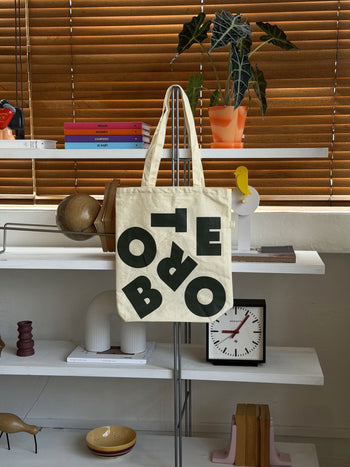 Botero Typography Tote Bag White/Black