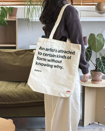 Botero Typography Tote Bag White/Black