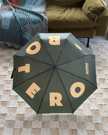 Botero Typography Umbrella Dark Green/Yellow
