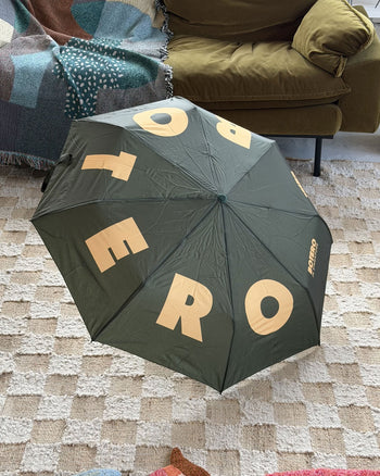 Botero Typography Umbrella Dark Green/Yellow