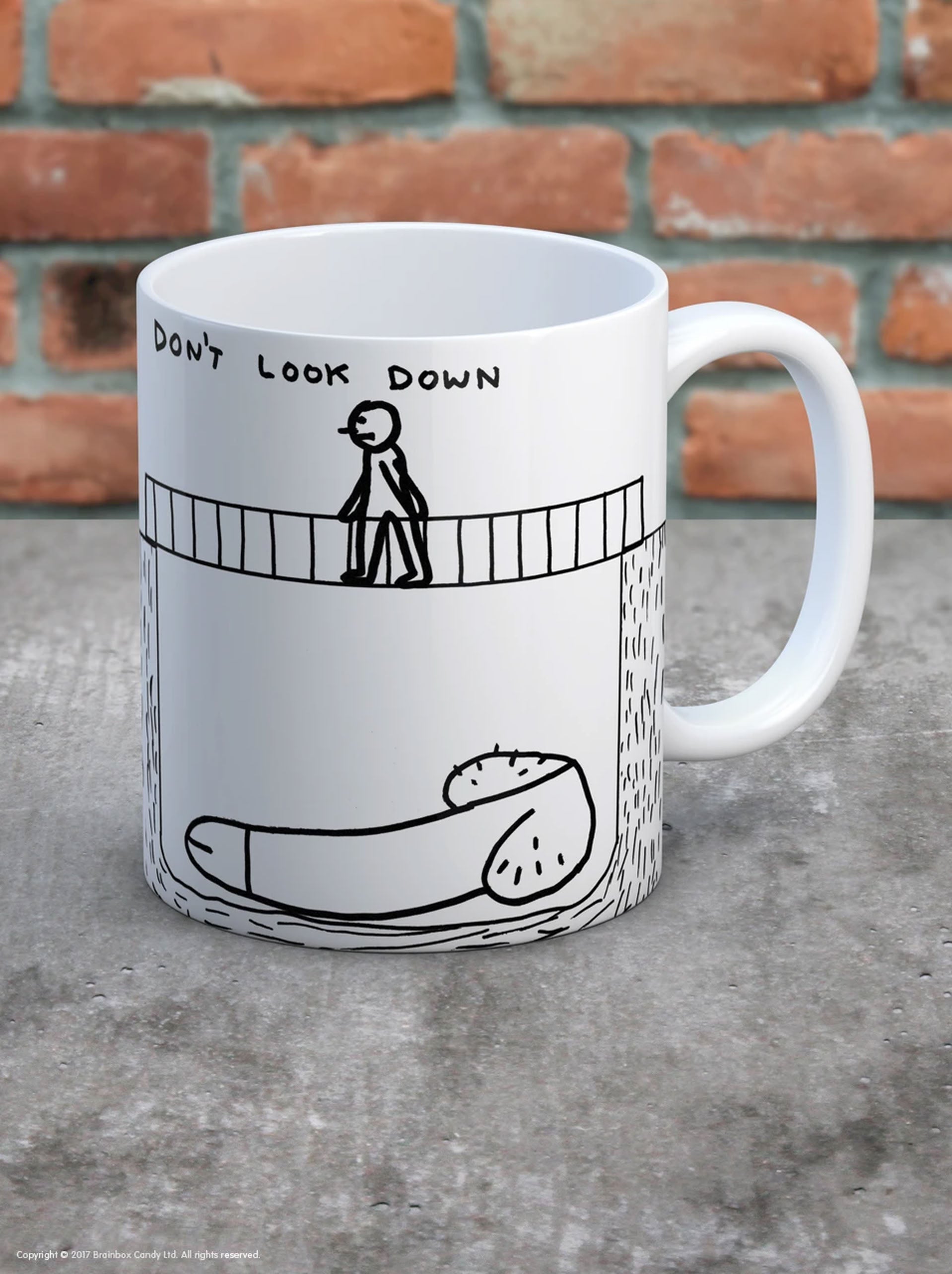 Brainbox Candy David Shrigley Don't Look Down Mug