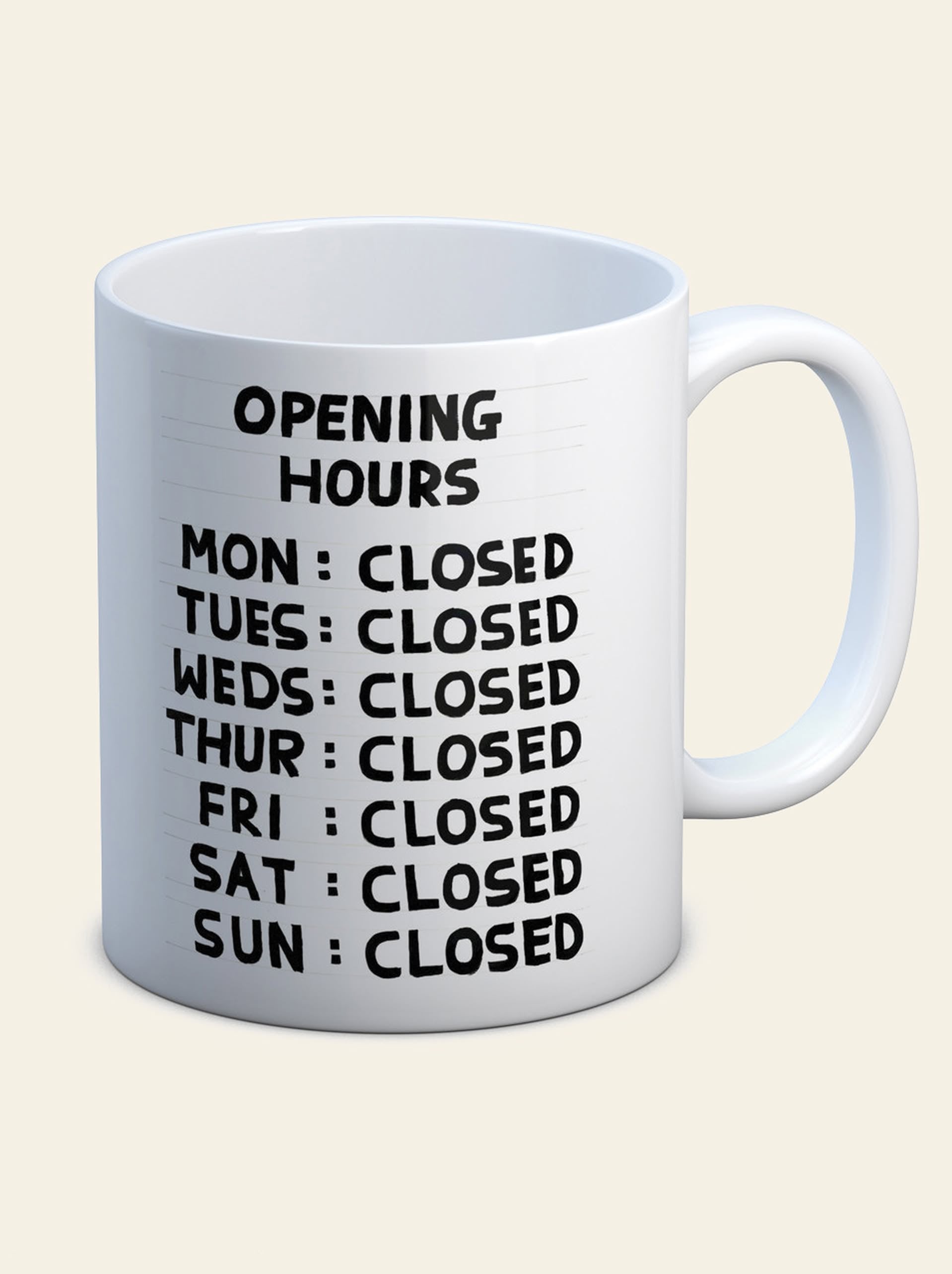 Brainbox Candy David Shrigley - Opening Hours Mug