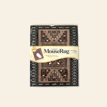 The DETAIL Mouse Rug Bessie Barber by DETAIL is a mouse pad with a decorative, rug-inspired pattern based on Navajo weaving in brown, black, and tan geometric designs, shown against a light background.