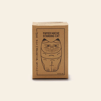 DETAIL Papier Mache Standing Cat Black