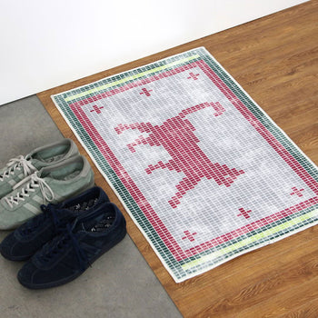 DETAIL Walking Cat Washable Rug Gray