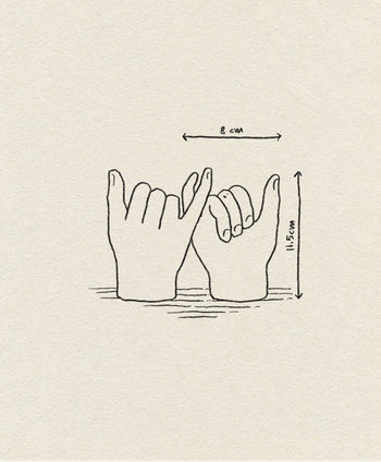 The DOIY Pinky Swear Salt and Pepper Set by DOIY features a contemporary design of two hands making a pinky promise, measuring 8 cm wide and 11.5 cm tall.