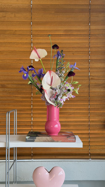 Fibre Flowers x Stacked Store Pretty in Pink Vase Arrangement (Delivery on Saturday 9 May)