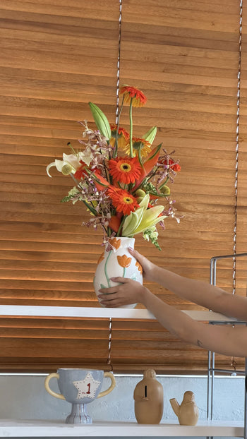Fibre Flowers x Stacked Store Warm Days Ahead Vase Arrangement (Delivery on Saturday 9 May)