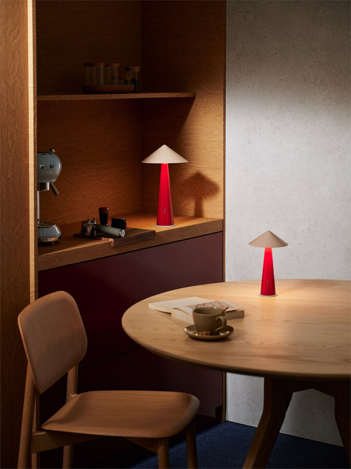 Fine Lumens Tipsy Portable Lamp Powder Pink/Dark Red