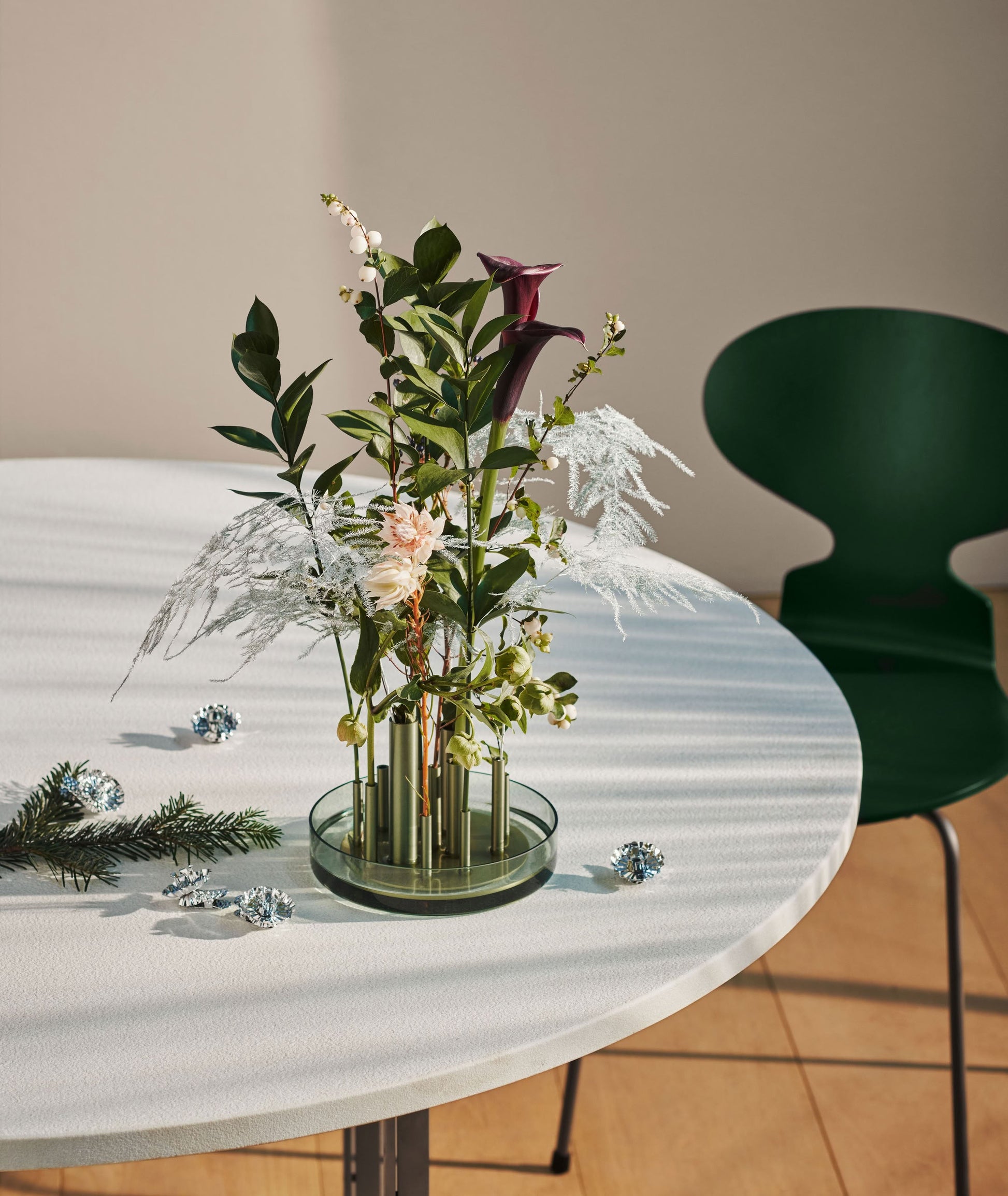 Fritz Hansen Ikeru Low Vase Forest Green