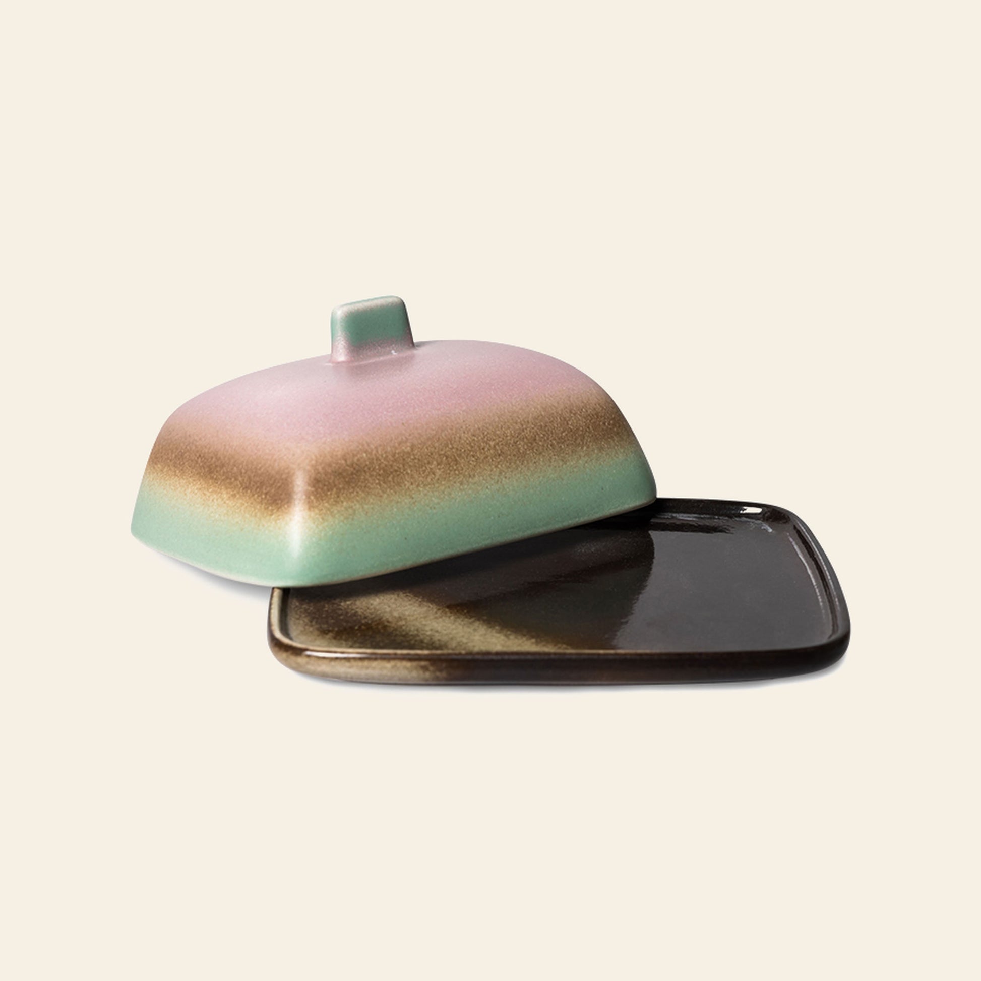 HKLIVING 70s Ceramics Butter Dish Mercury