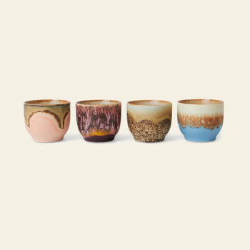 HKLIVING 70s Ceramics Café Cups Set of 4 Lagoon