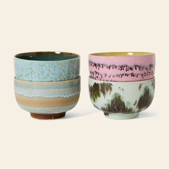 HKLIVING 70s Ceramics Noodle Bowls Set of 4 Dada