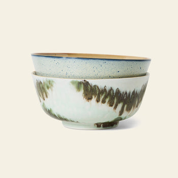 HKLIVING 70s Ceramics Ramen Bowls Set of 2 Minimalist