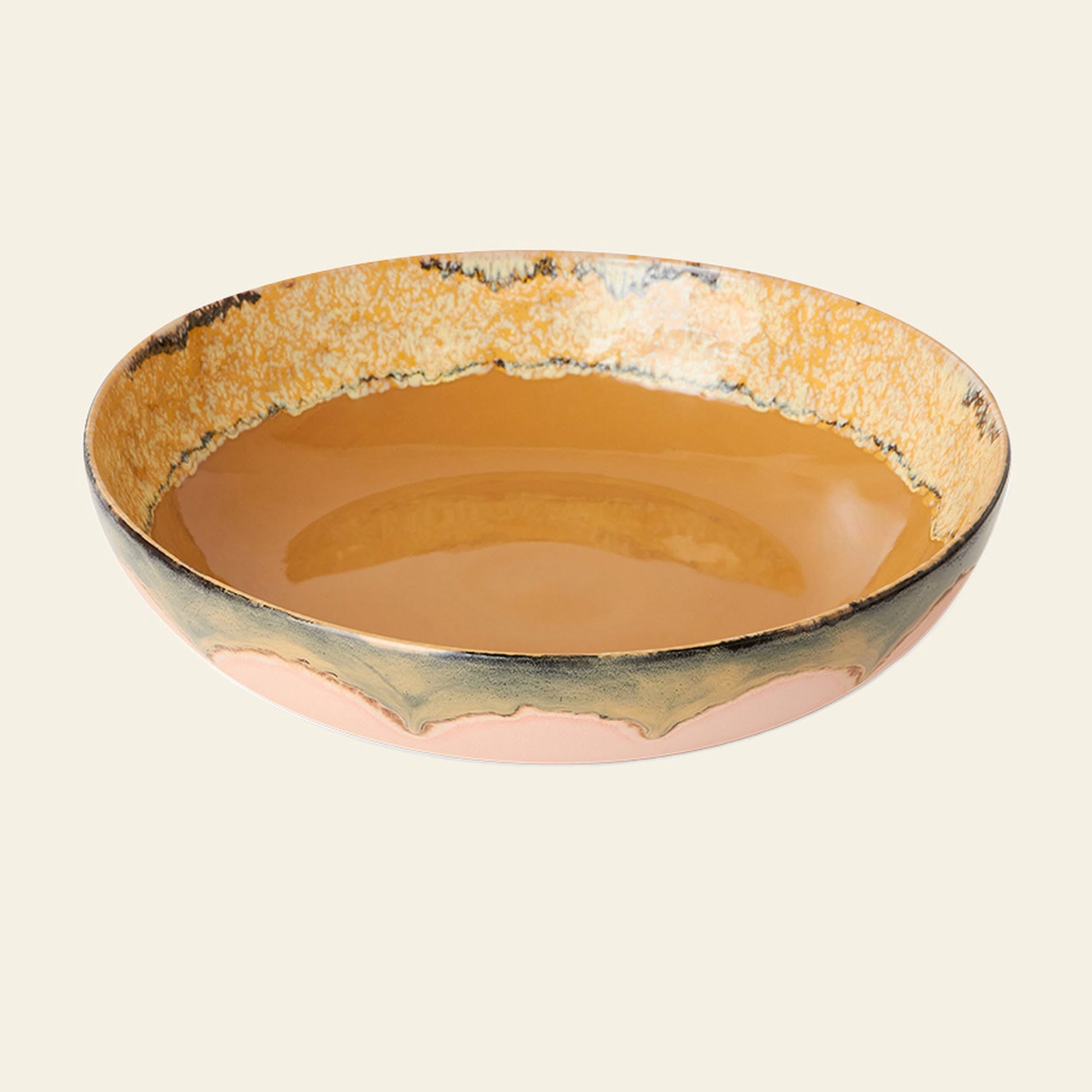 HKLIVING 70s Ceramics Salad Bowl Sunflower