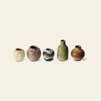 HKLIVING 70s Ceramics Small Vases Set of 5 Pursuit