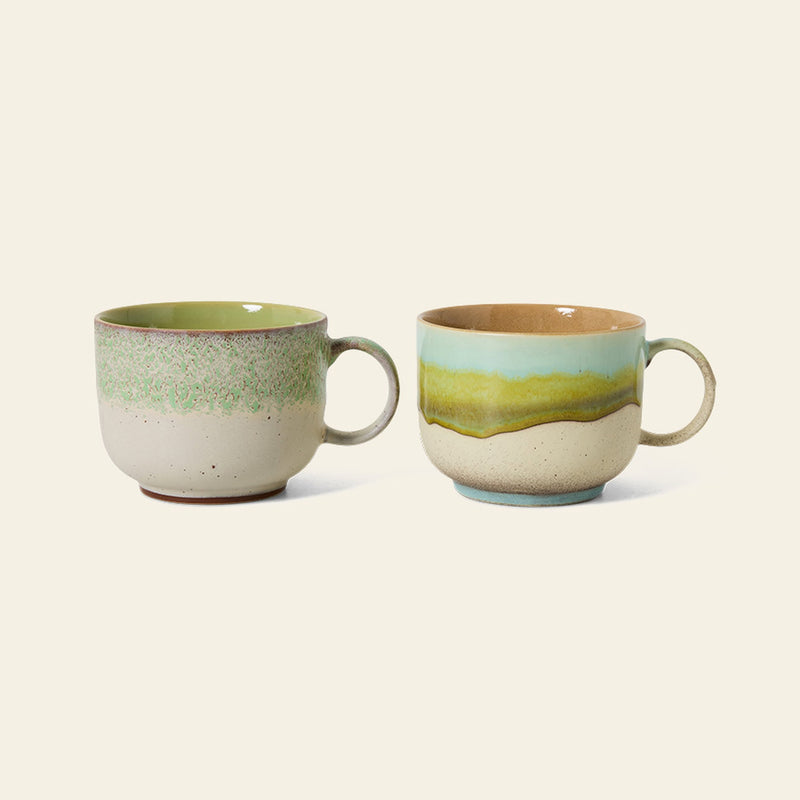 HKLIVING 70s Ceramics: Tea Cups, Set of 2 - Neo