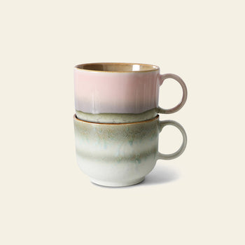 HKLIVING 70s Ceramics Tea Cups Set of 2 Nova