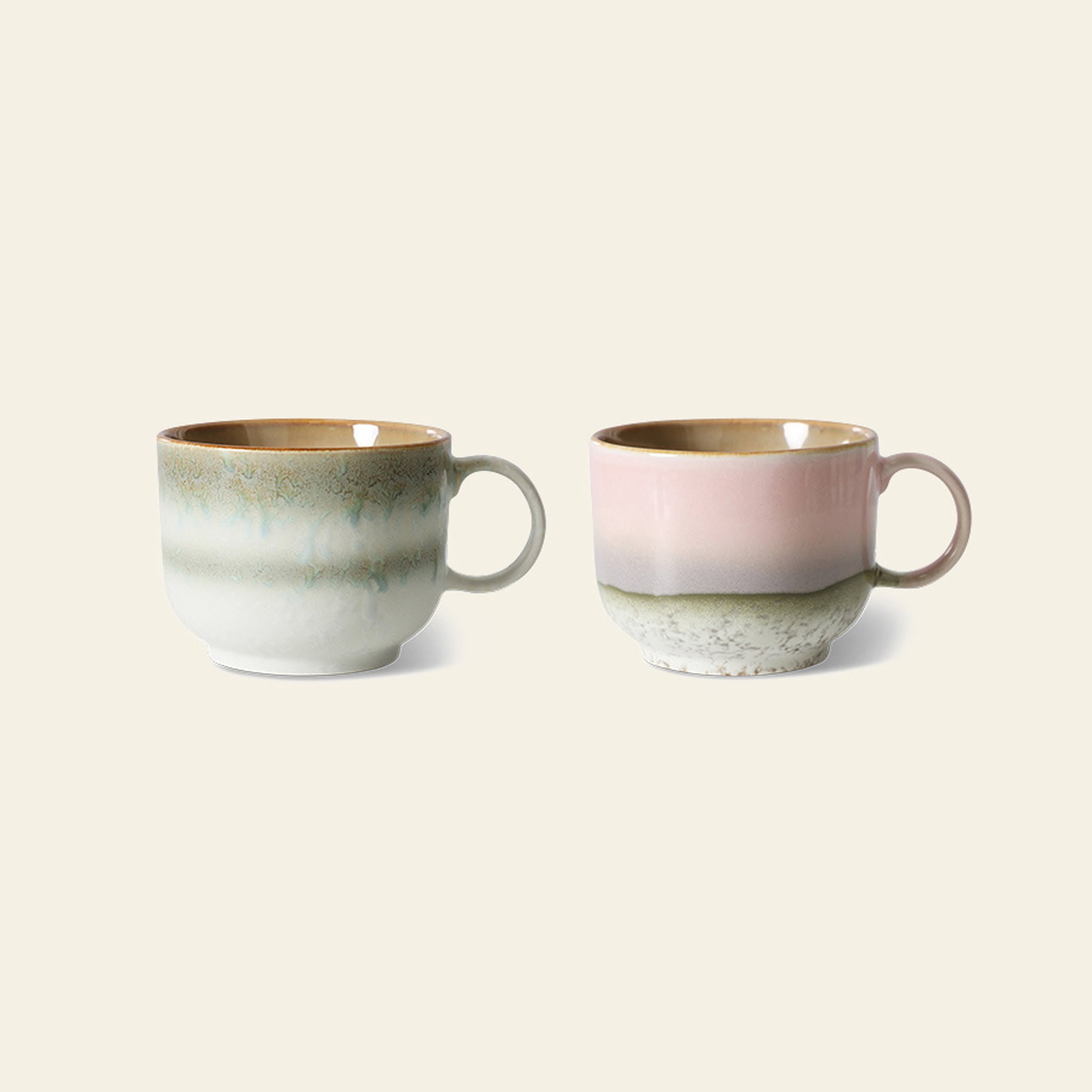 HKLIVING 70年代陶瓷：茶杯，2件套 - Nova