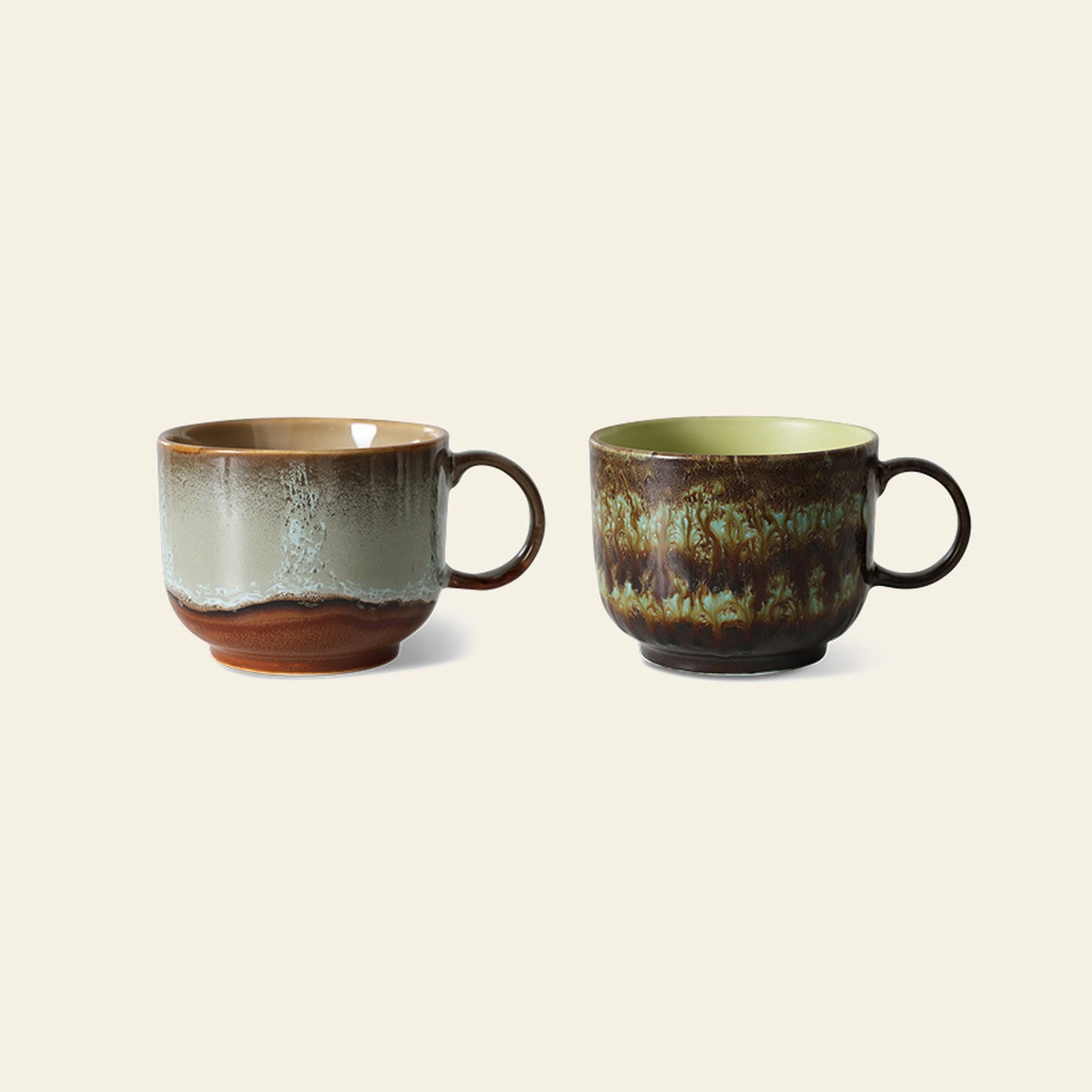 HKLIVING 70s Ceramics Tea Cups Set of 2 Odyssey