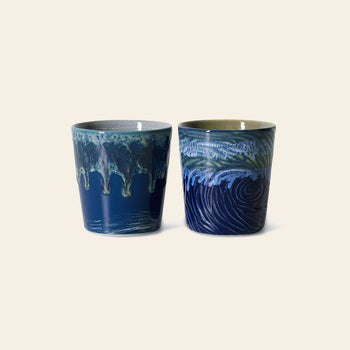 HKLIVING 70s Ceramics Van Gogh Coffee Mugs Set of 2 Starry Night