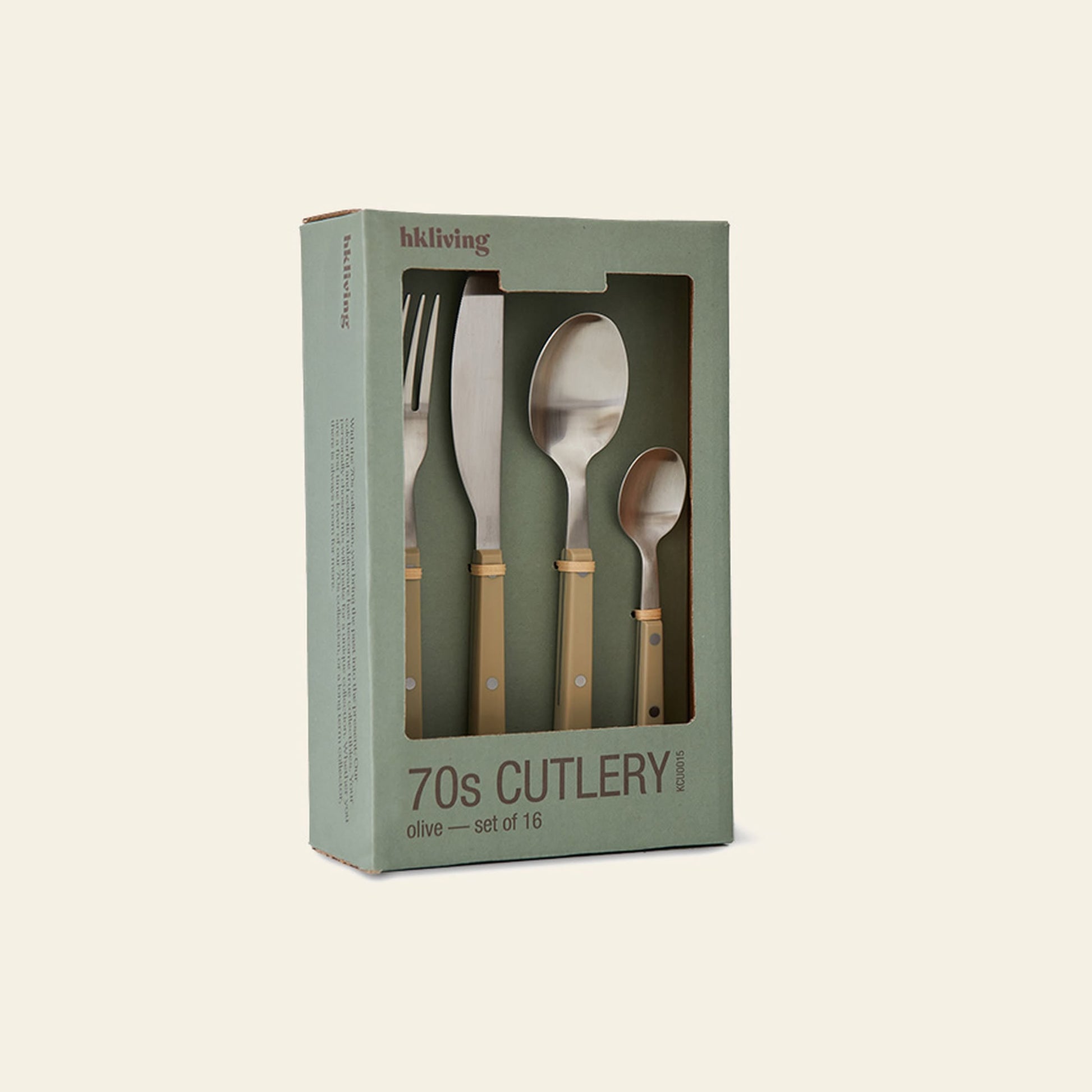 HKLIVING 70s Cutlery Olive Set of 16