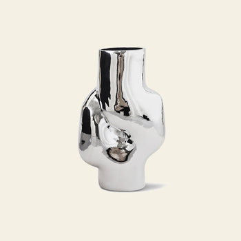 HKLIVING Gleam Glass High Vase Chrome
