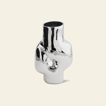 HKLIVING Gleam Glass High Vase Chrome