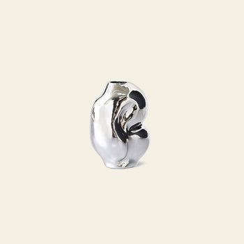 HKLIVING Gleam Glass Small Vase Chrome