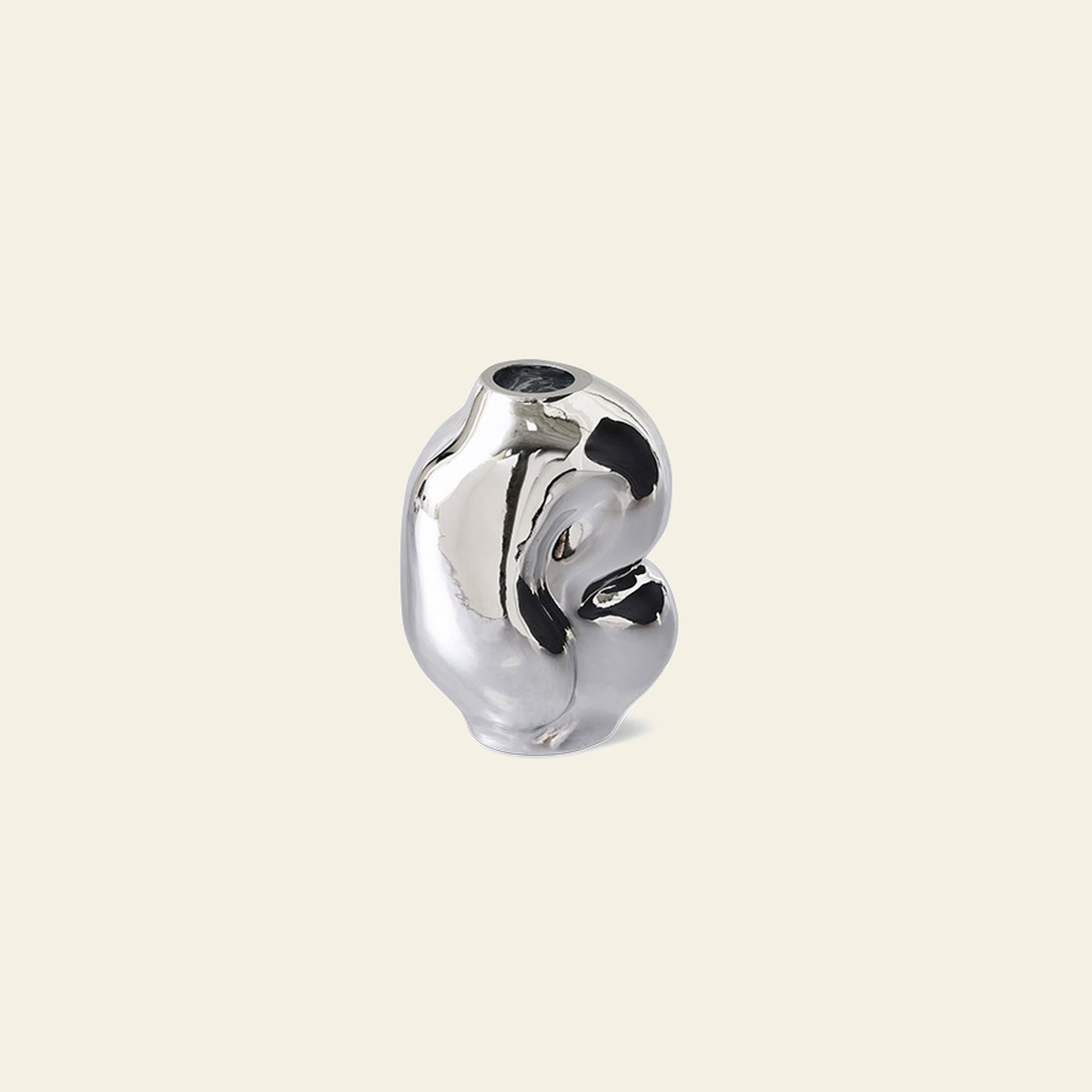 HKLIVING Gleam Glass Small Vase Chrome