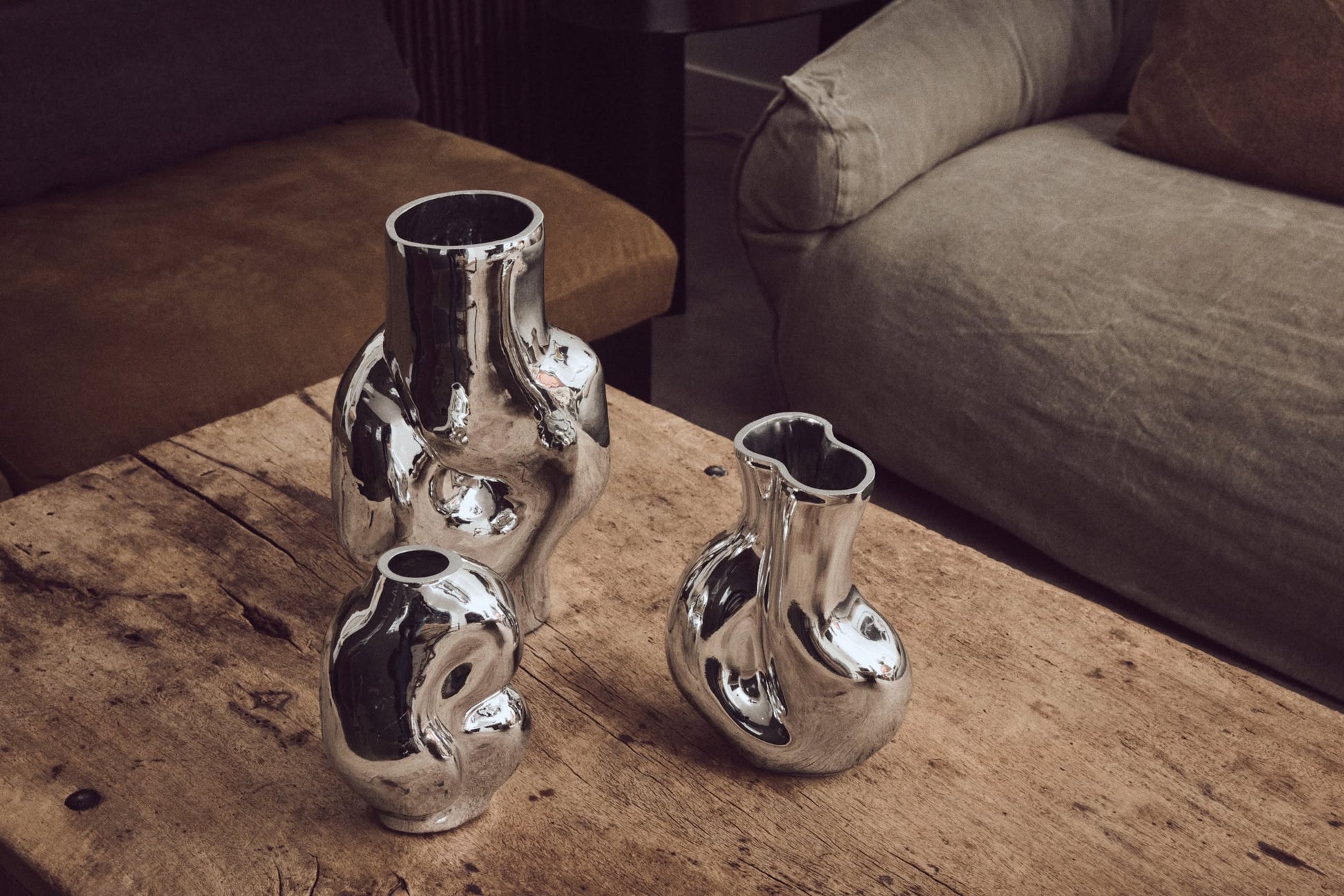 HKLIVING Gleam Glass Small Vase Chrome